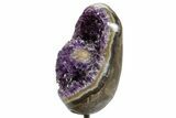 Dark Purple Amethyst Geode On Metal Stand - Uruguay #364452-2
